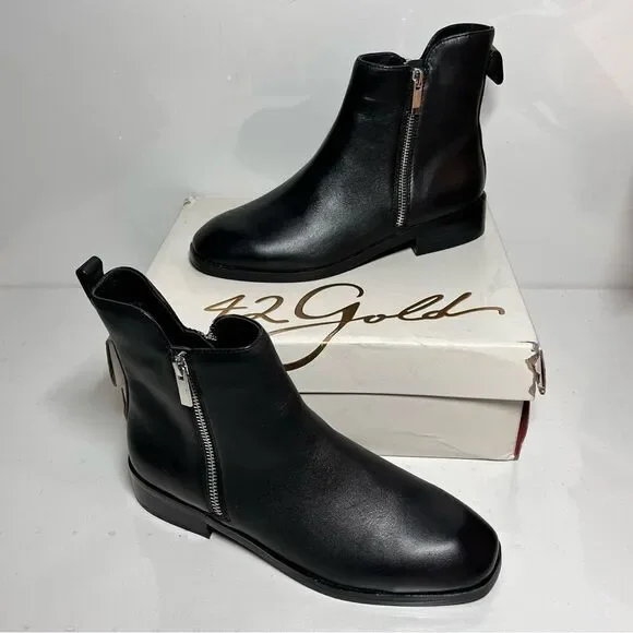 42 GOLD Yearling Leather Booties - Picture 5 of 8